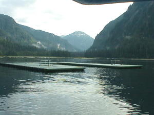 Floating docks in Rudyerd Bay