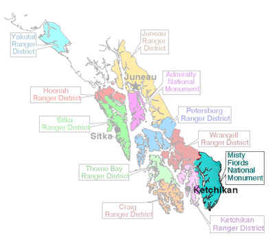 Map of Tongass National Forest